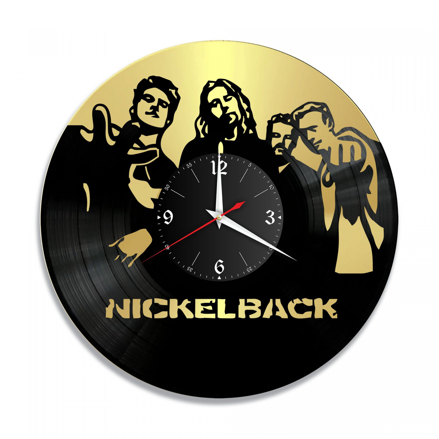 Часы настенные "группа Nickelback, золото" из винила, №1 VC-10125-1
