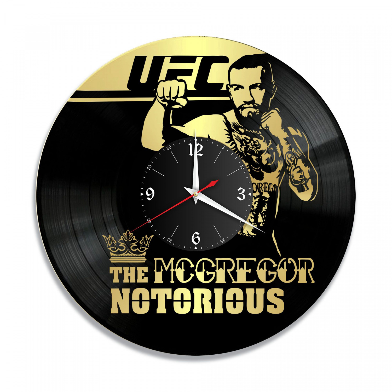 Часы настенные "Conor McGregor, золото" из винила, №1 VC-10552-1