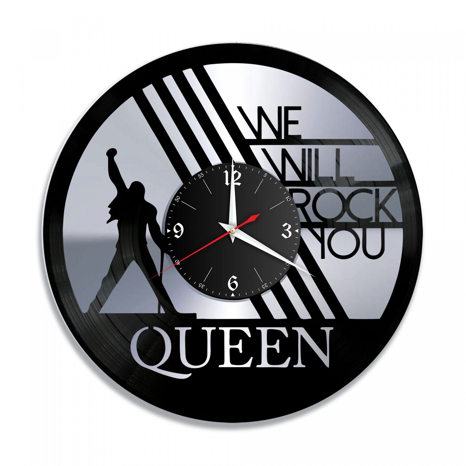 Часы настенные "группа Queen, серебро" из винила, №8 VC-10142-2