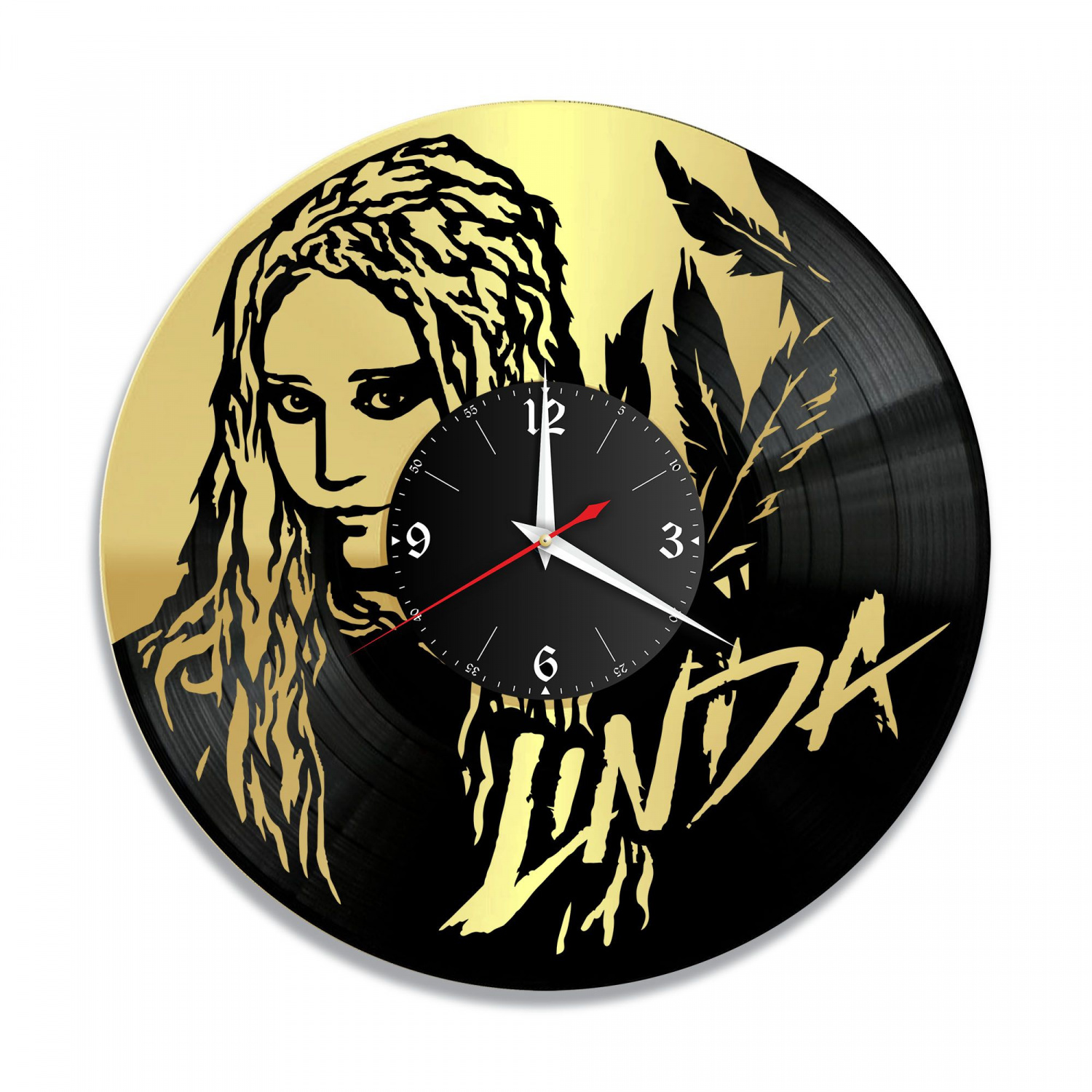 Часы настенные "Линда, золото" из винила, №1 VC-10209-1