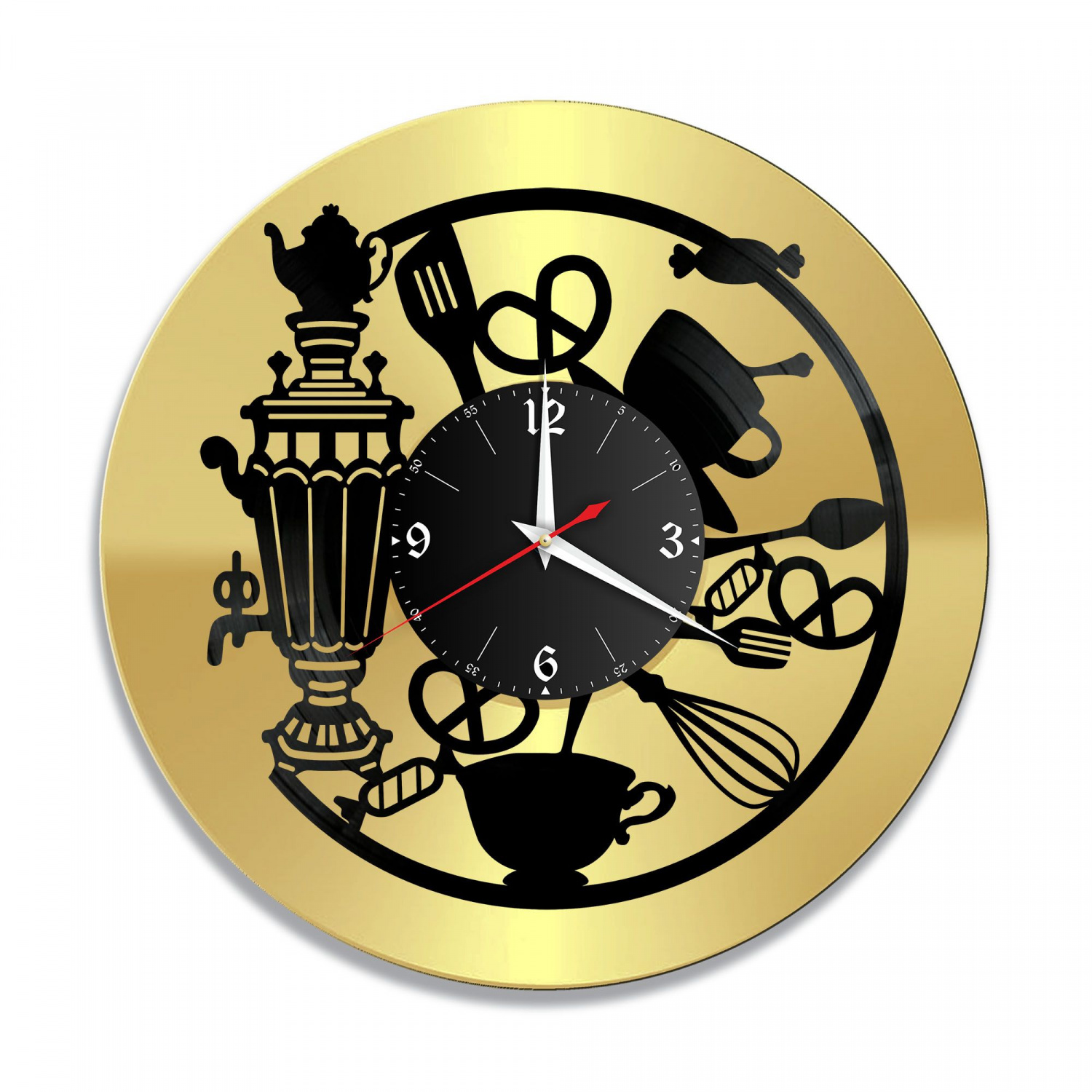 Часы настенные "Кухня, золото" из винила, №7 VC-10611-1