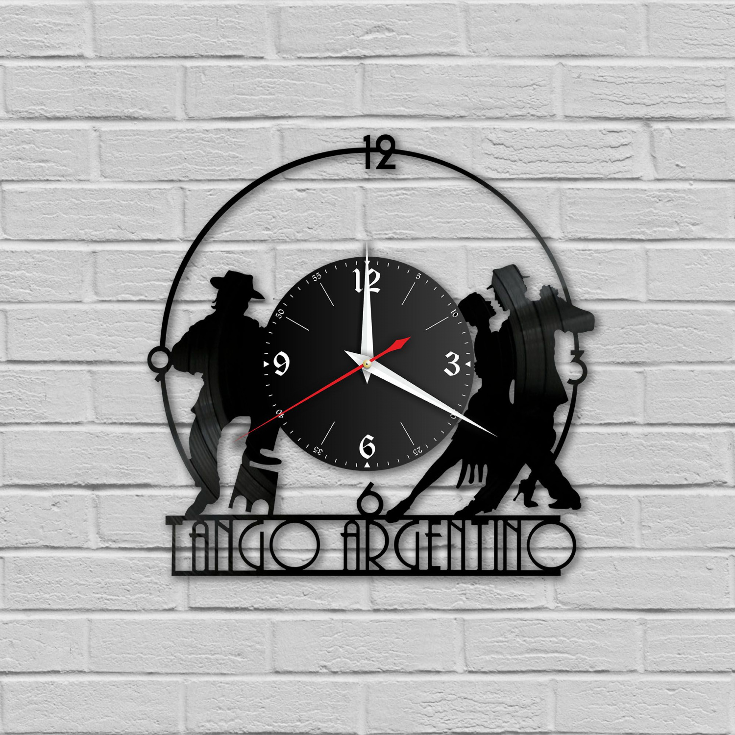 Часы настенные "Аргентинское Танго" из винила, №1 VC-10290