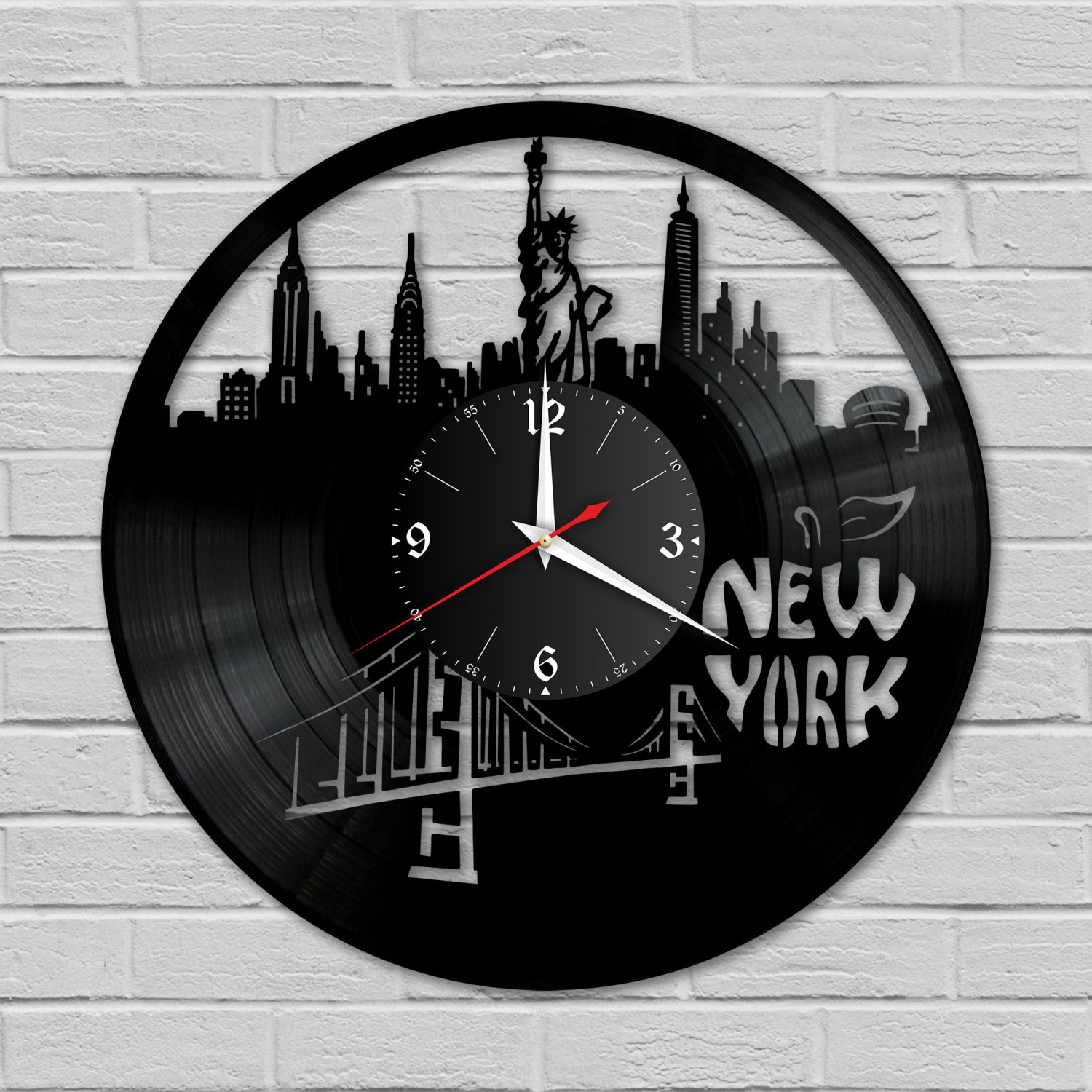 Часы настенные "город Нью Йорк" из винила, №3 VC-10899