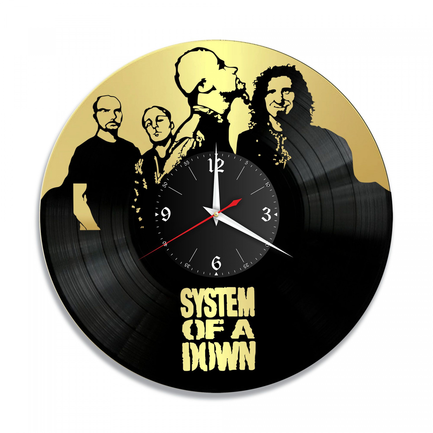 Часы настенные "группа System Of a Down, золото" из винила, №1 VC-10167-1