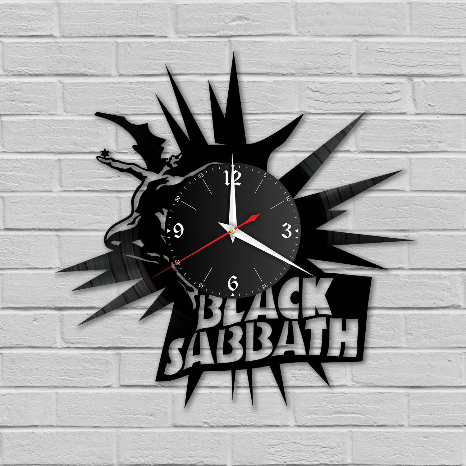 Часы настенные "группа Black Sabbath" из винила, №1 VC-10082