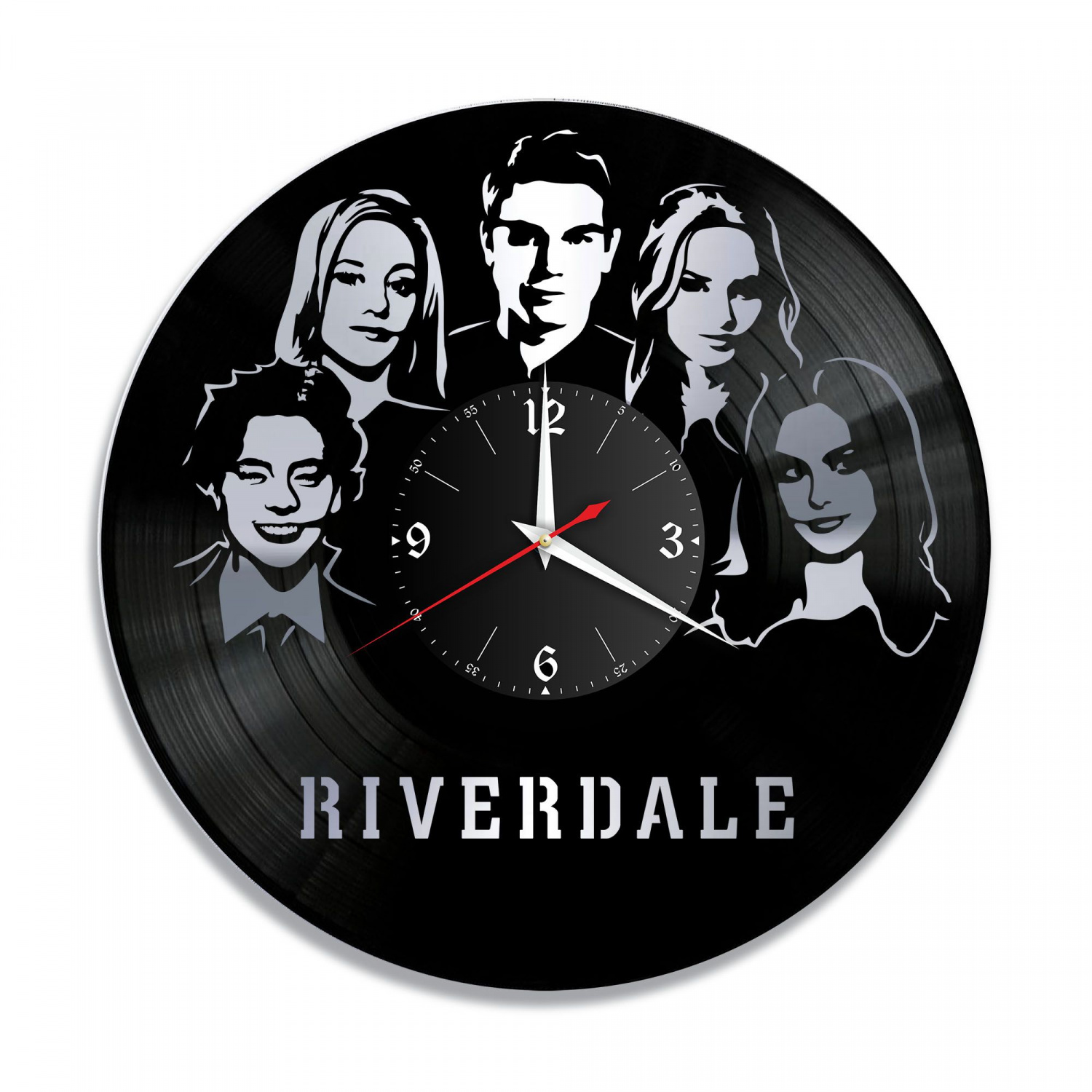Часы настенные "Riverdale, серебро" из винила, №1 VC-10350-2