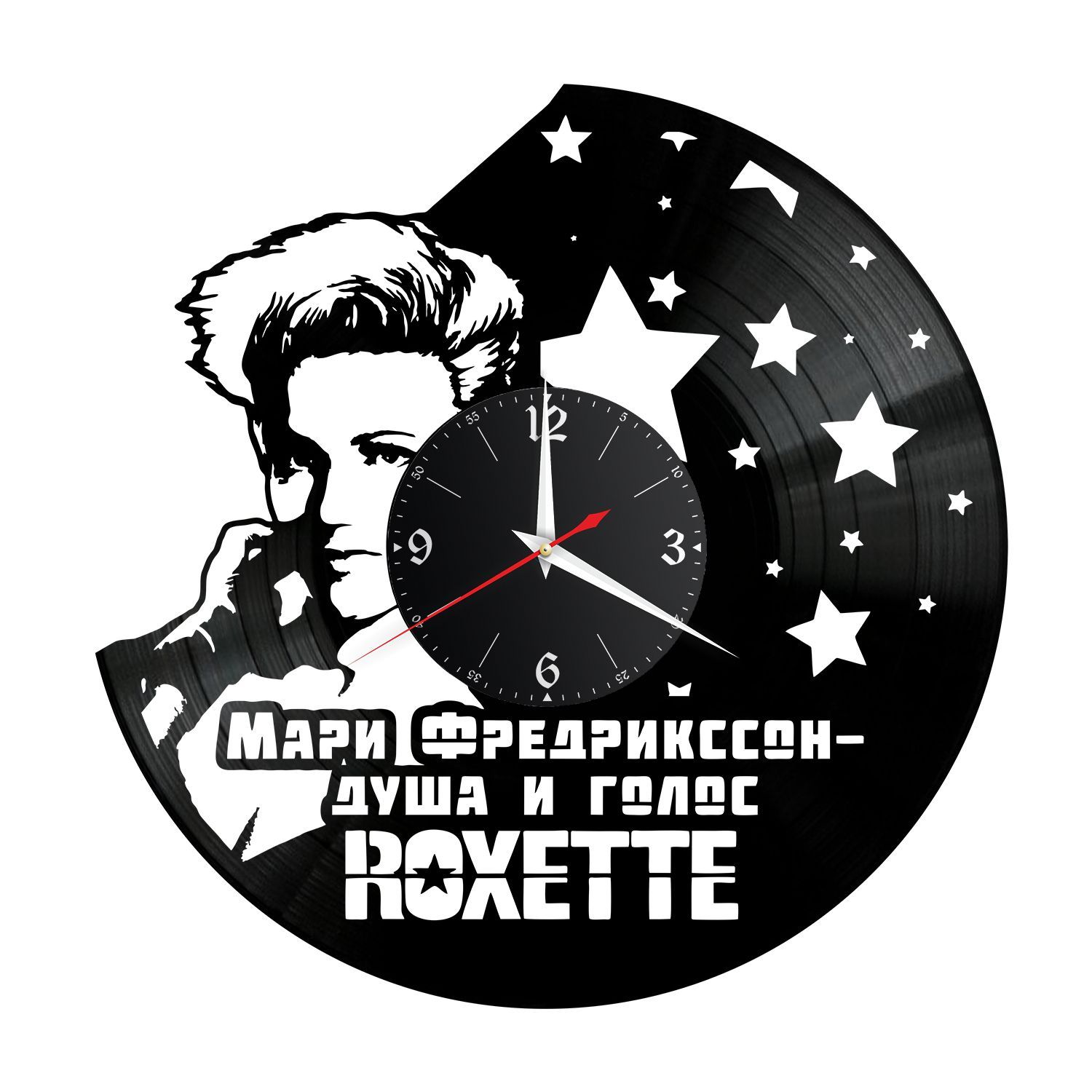 Часы настенные "Мари Фредрикссон (Roxette)" из винила, №1 VC-12229