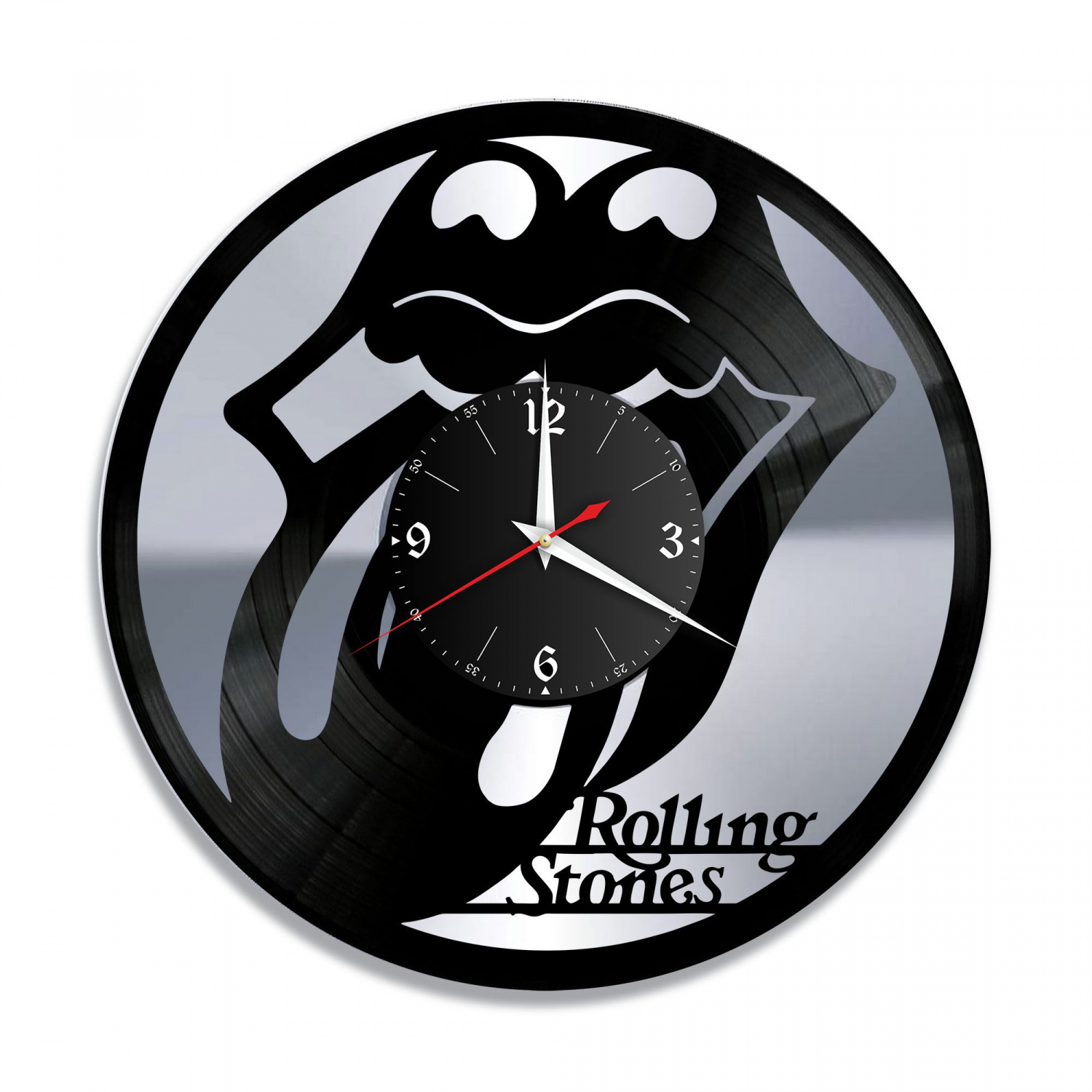 Часы настенные "группа Rolling Stones, серебро" из винила, №2 VC-10155-2
