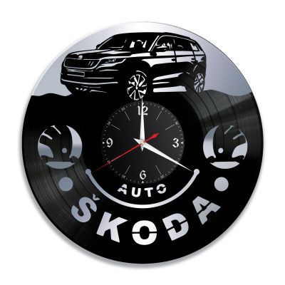 Часы настенные "Skoda Kodiaq, серебро" из винила, №2