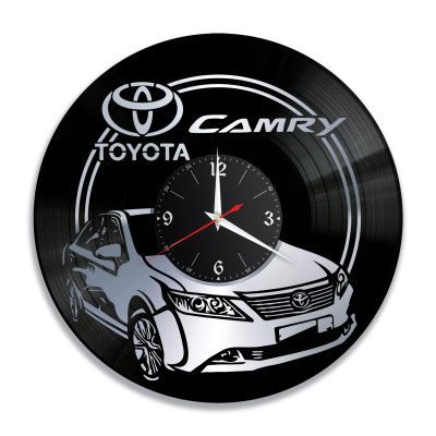 Часы настенные "Тойота Camry (Toyota), серебро" из винила, №5