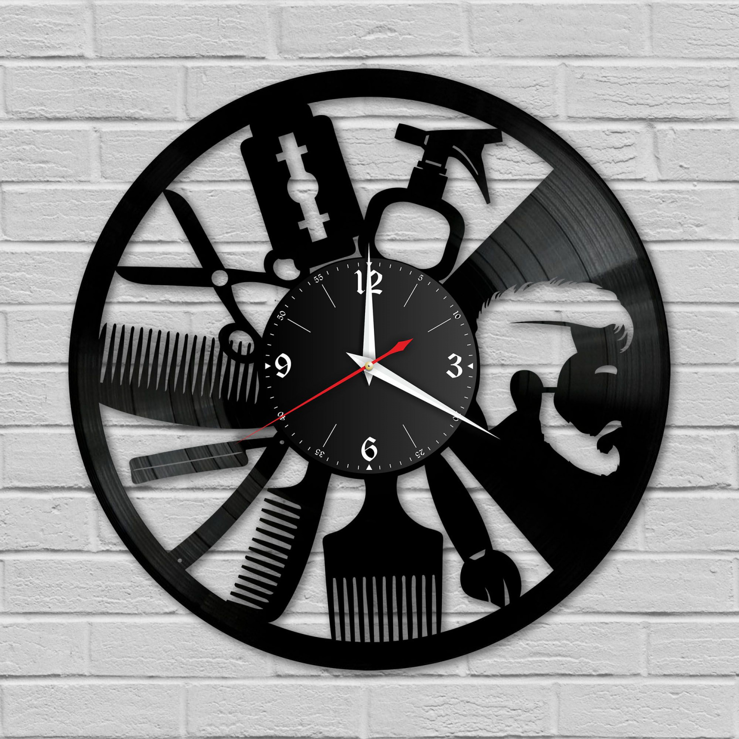 Часы настенные "Парикмахерская" из винила, №2 VC-10635