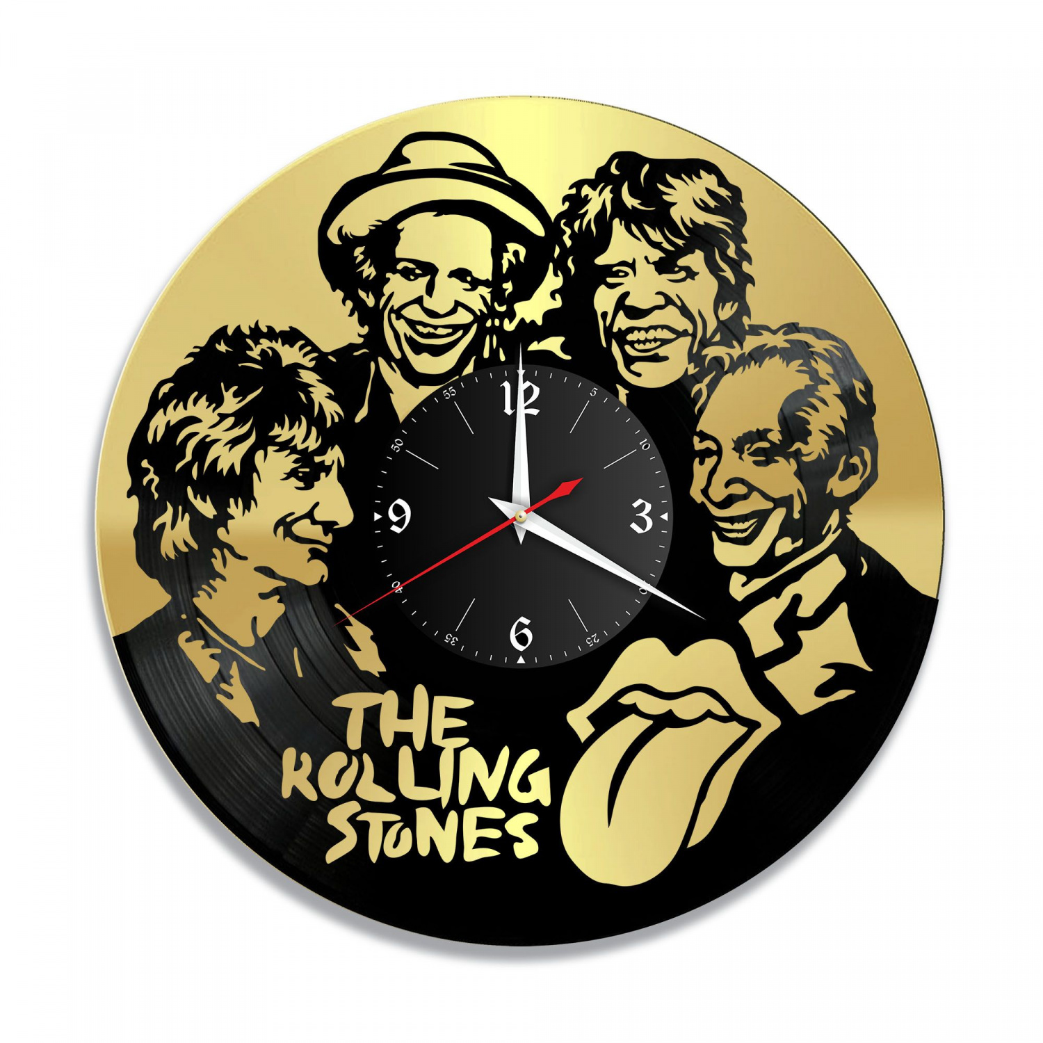 Часы настенные "группа Rolling Stones, золото" из винила, №1 VC-10154-1