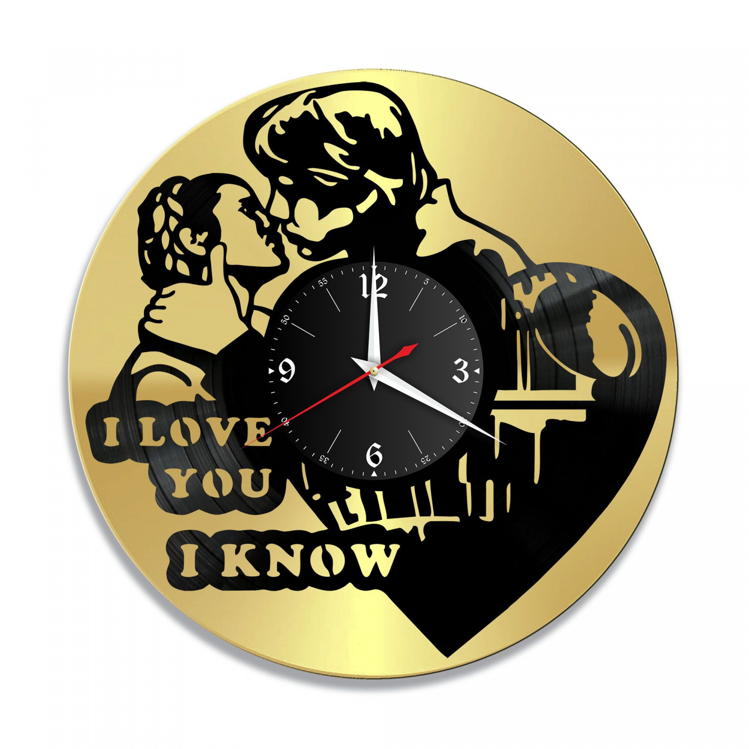 Часы настенные "Любовь, золото" из винила, №1 VC-10693-1