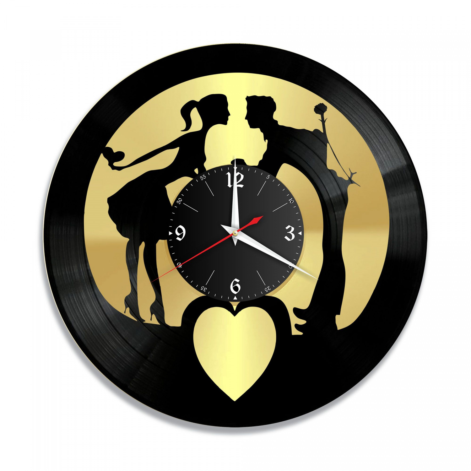 Часы настенные "Пара с именами, золото" из винила, №1 VC-10698-1