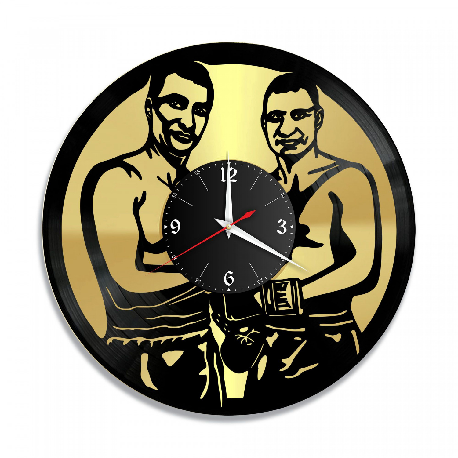 Часы настенные "Братья Кличко, золото" из винила, №1 VC-10738-1