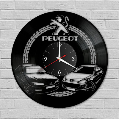 Часы настенные "Peugeot" из винила, №2