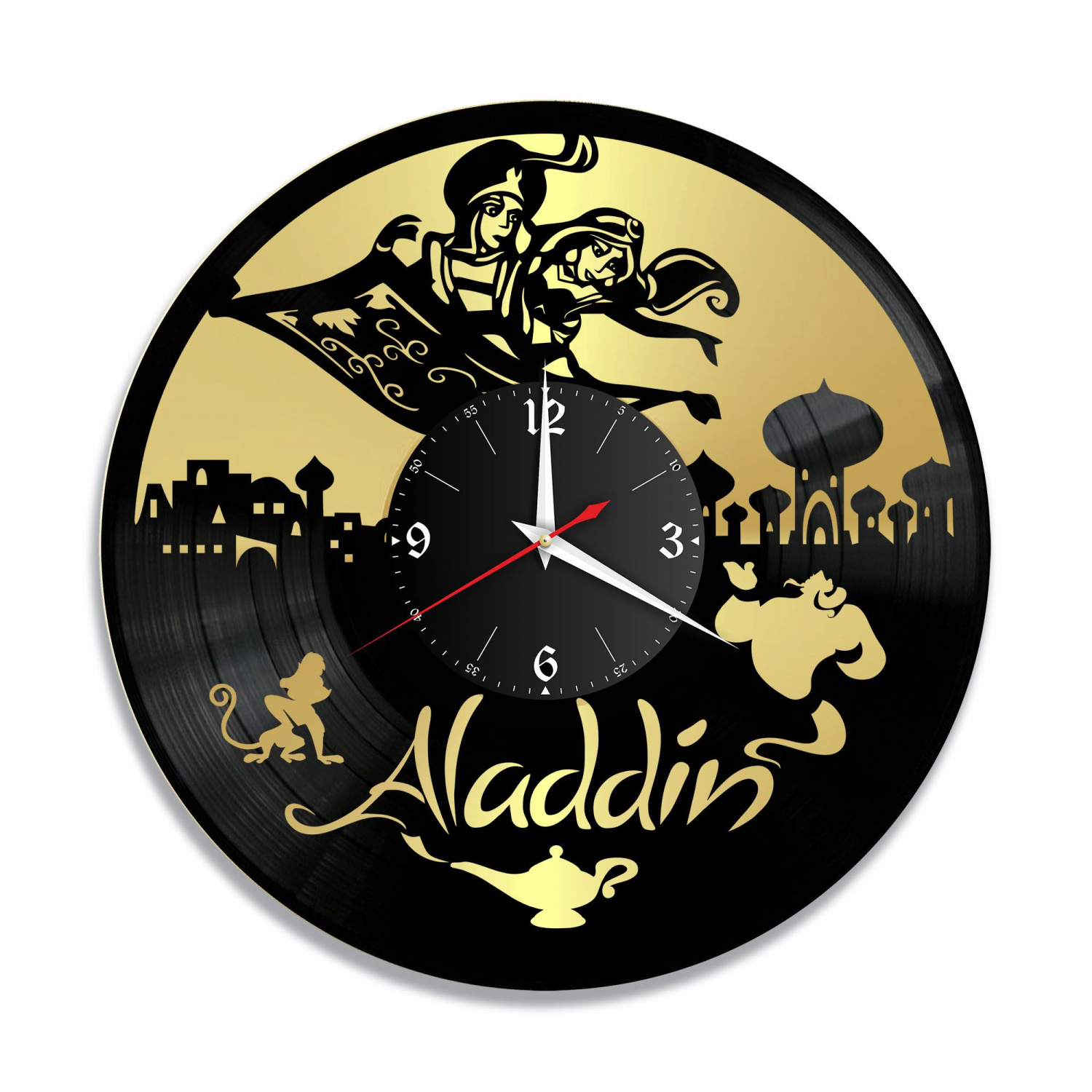 Часы настенные "Аладдин, золото" из винила, №1 VC-10330-1