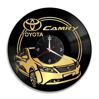 Часы настенные "Тойота Camry (Toyota), золото" из винила, №5