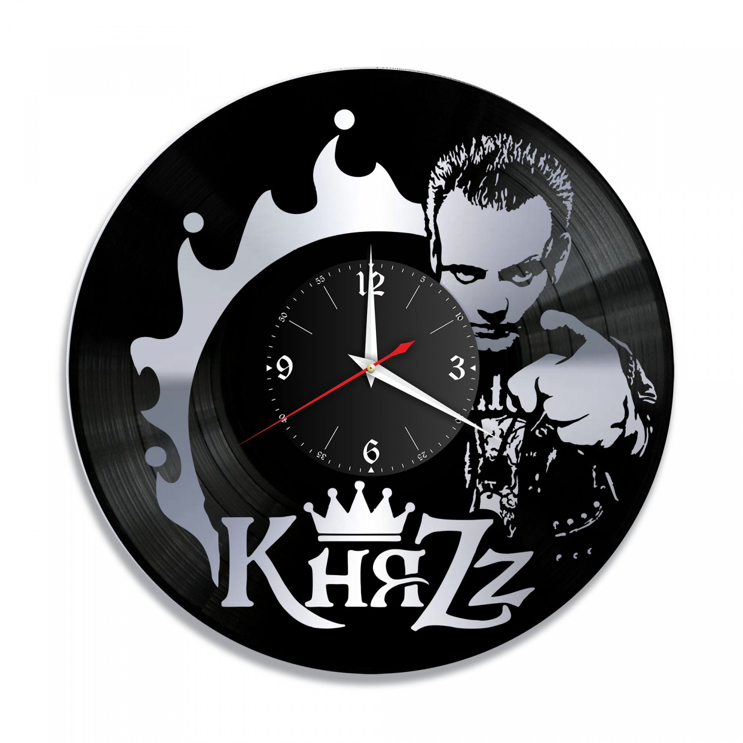 Часы настенные "группа КняZz, серебро" из винила, №1 VC-10872-2
