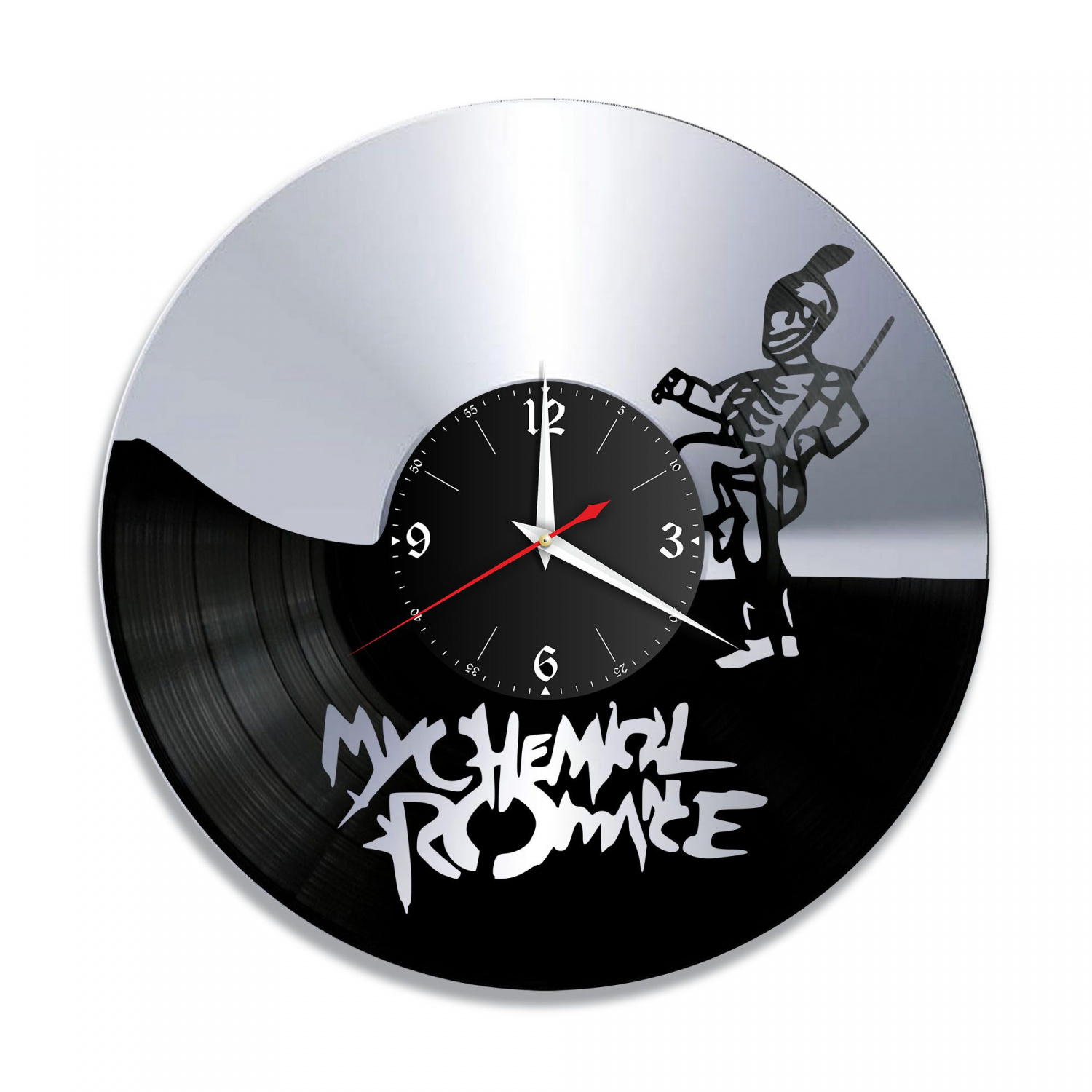 Часы настенные "группа My Chemical Romance, серебро" из винила, №1 VC-10123-2