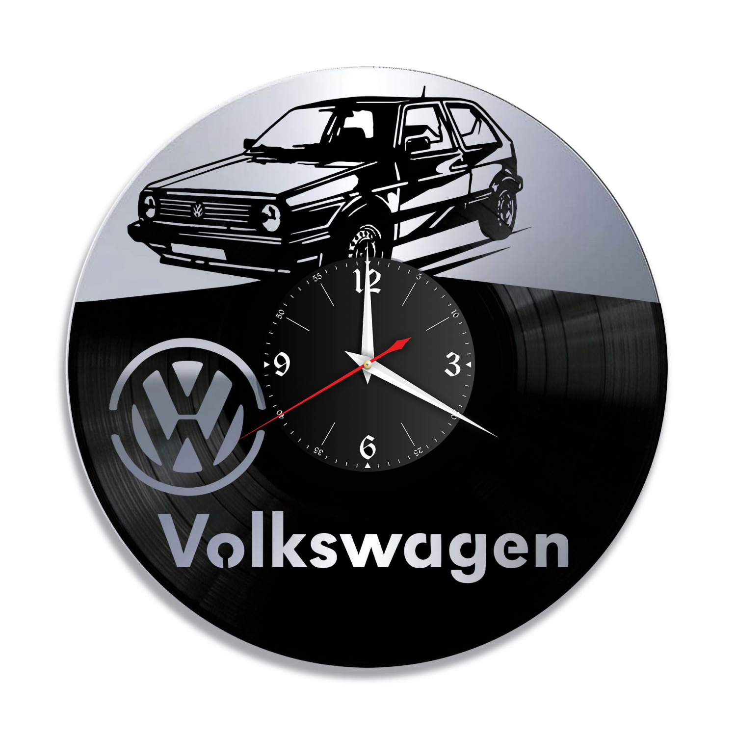 Часы настенные "Volkswagen, серебро" из винила, №3 VC-10433-2