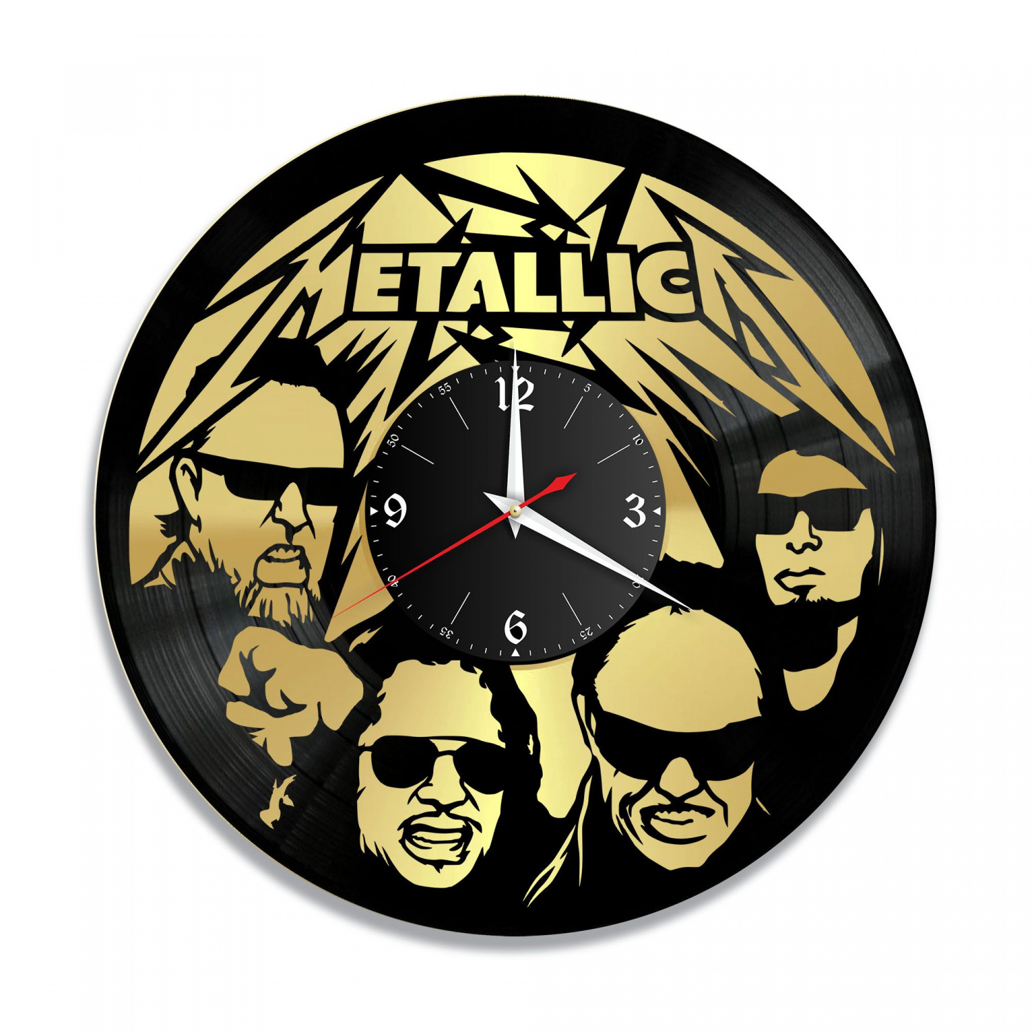Часы настенные "группа Metallica, золото" из винила, №1 VC-10117-1