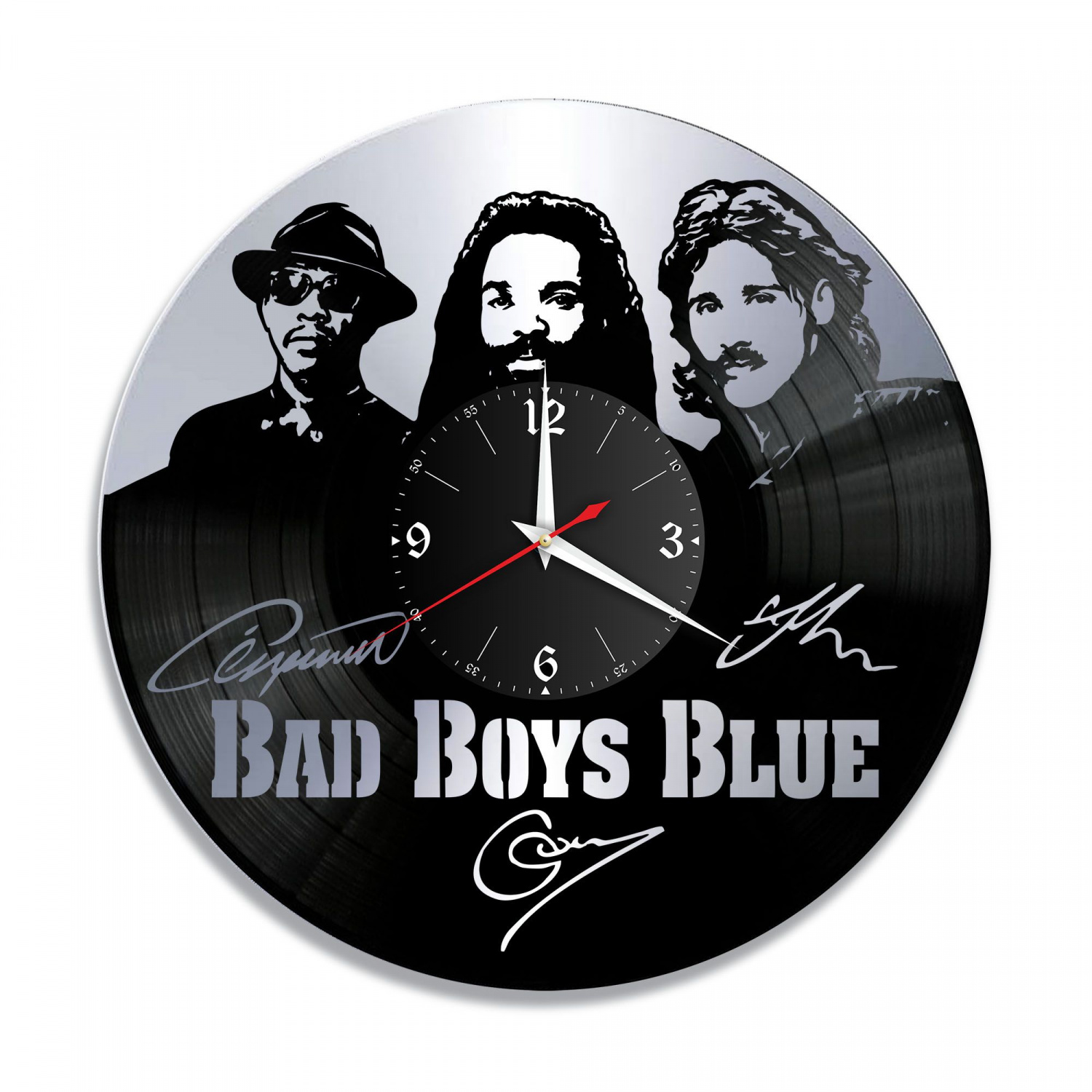 Часы настенные "группа Bad Boys Blue, серебро" из винила, №1 VC-10916-2
