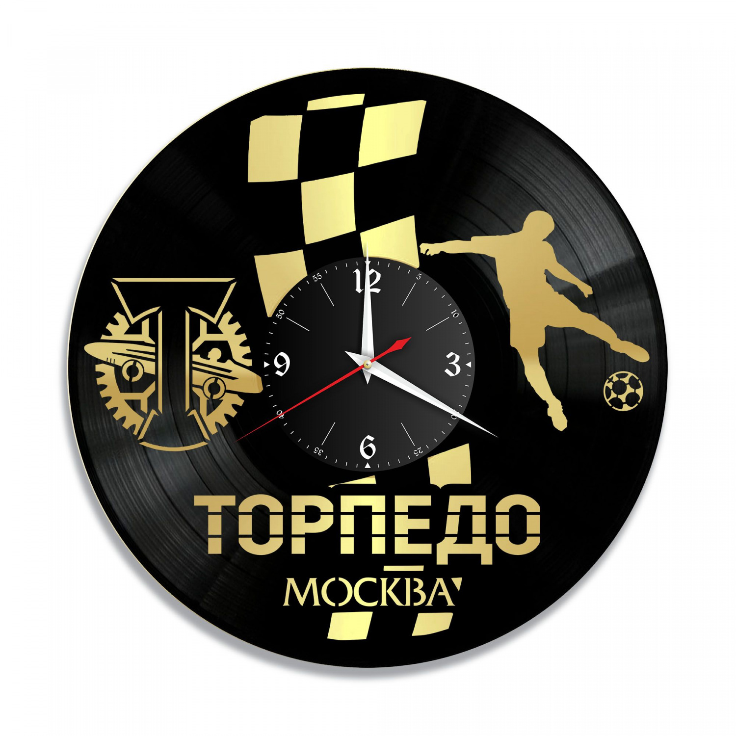 Часы настенные "ФК Торпедо, золото" из винила, №1 VC-10548-1