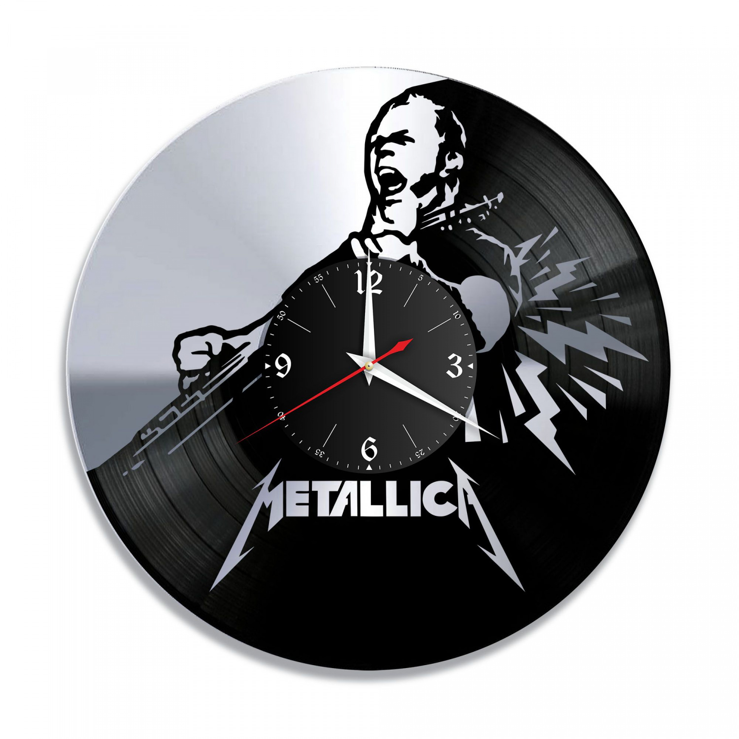 Часы настенные "группа Metallica, серебро" из винила, №5 VC-10821-2