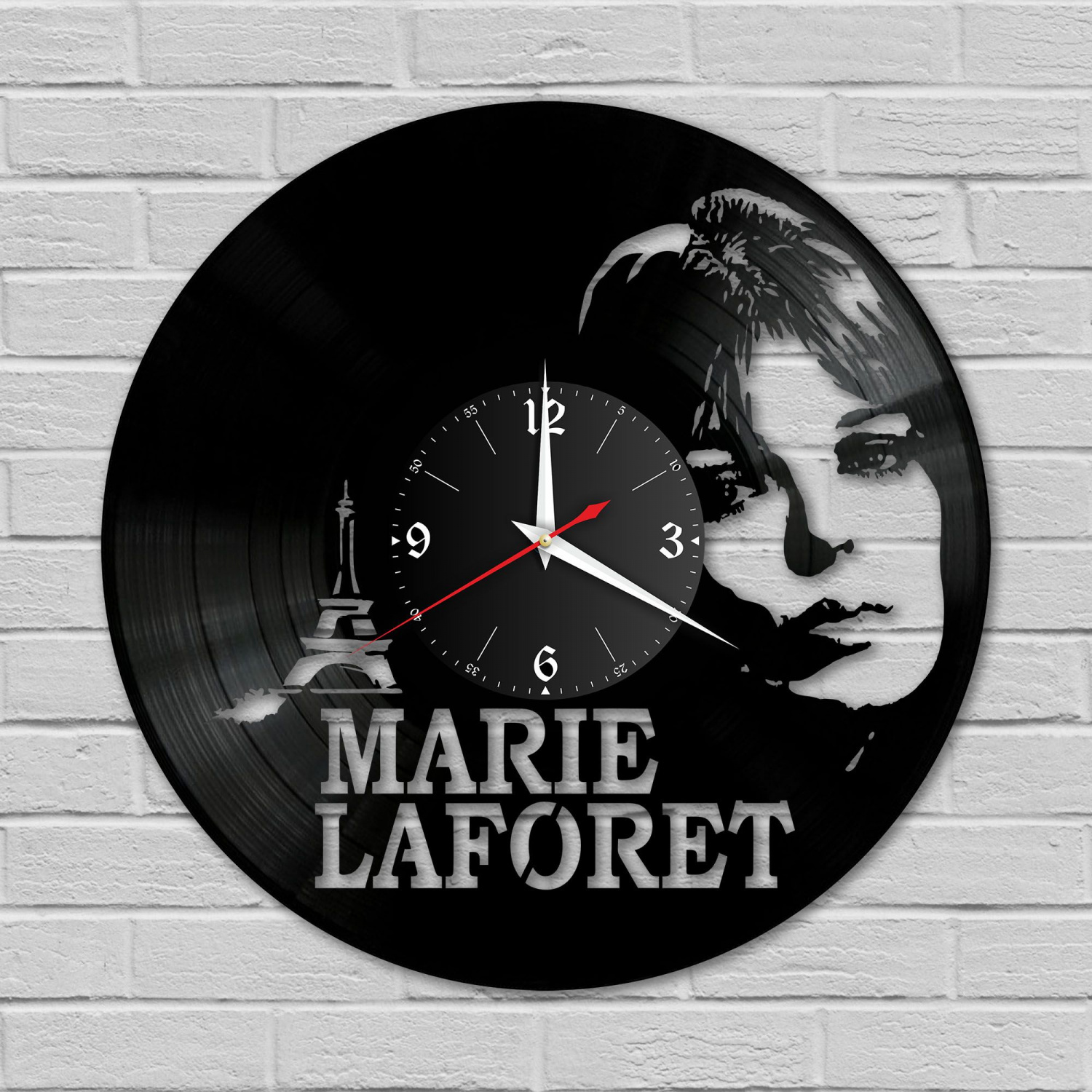 Часы настенные "Мари Лафоре (Marie Laforet)" из винила, №1 VC-10242