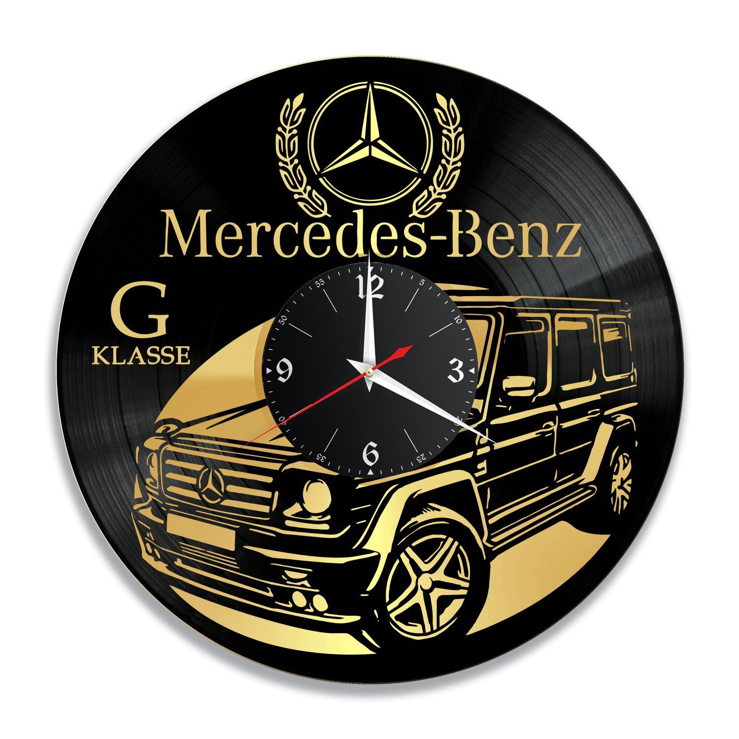 Часы настенные "Гелик (Mercedes G-Class), золото" из винила, №8 VC-12214-1