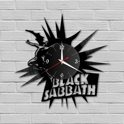 Часы настенные "группа Black Sabbath" из винила, №1