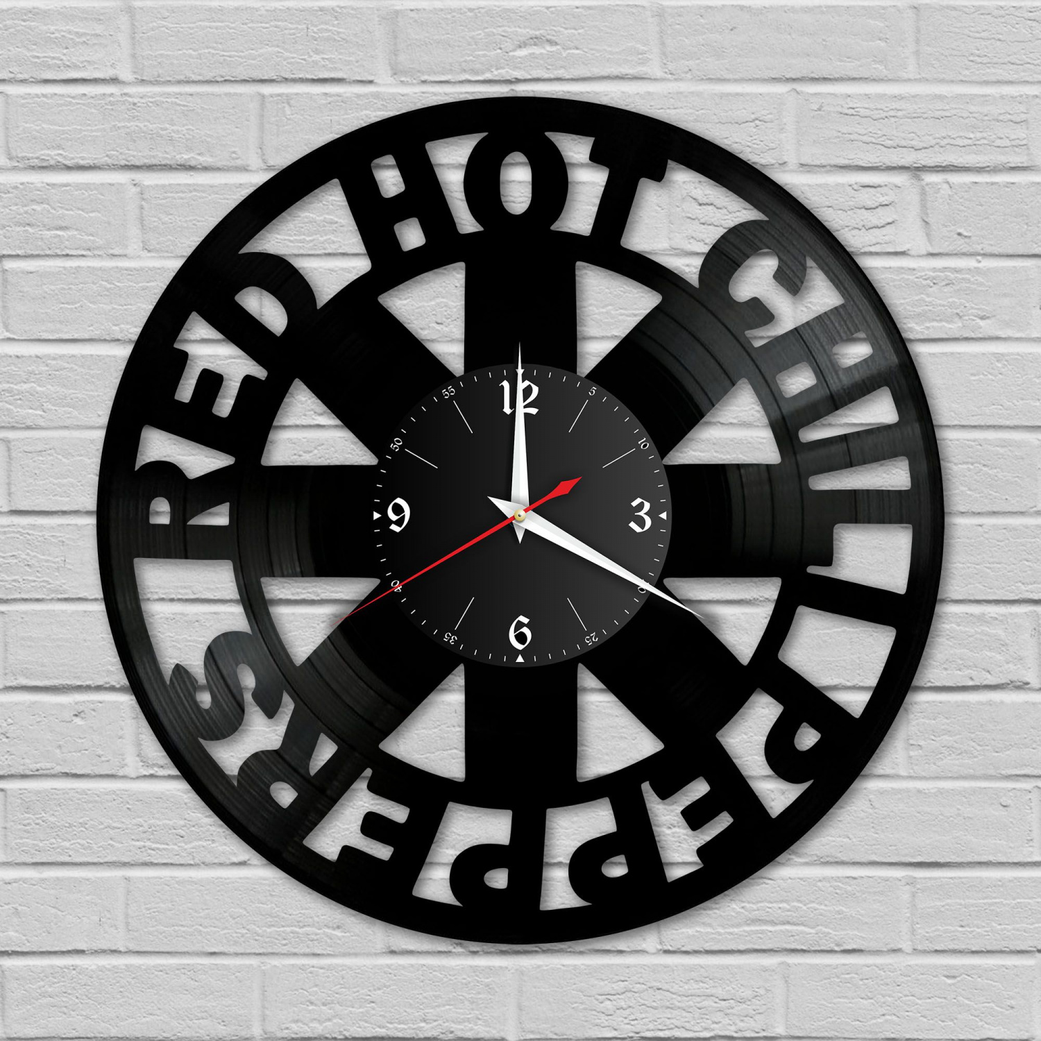 Часы настенные "группа Red Hot Chili Peppers" из винила, №2 VC-10150