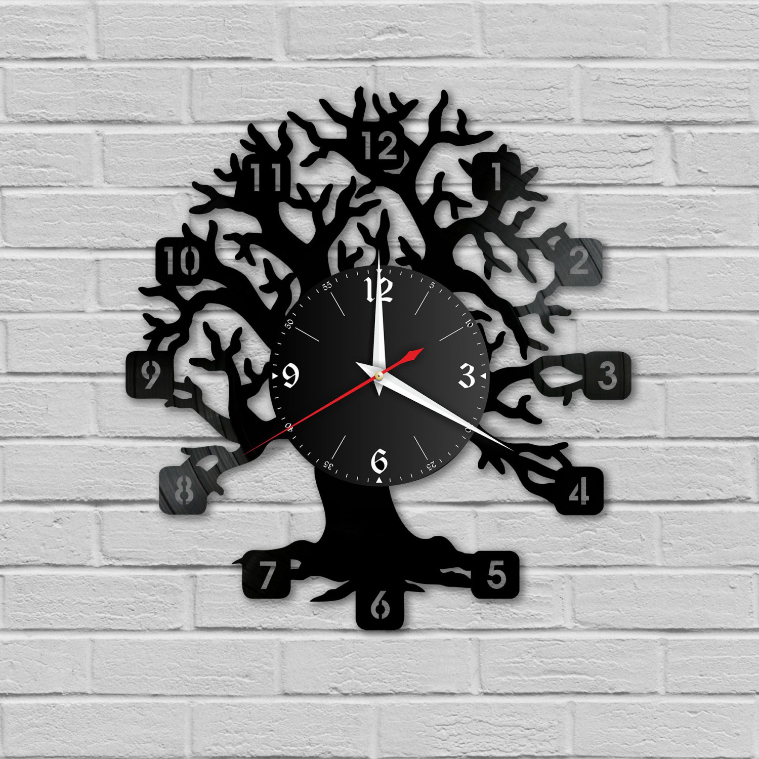 Часы настенные "Цифры (дерево)" из винила, №12 VC-10768