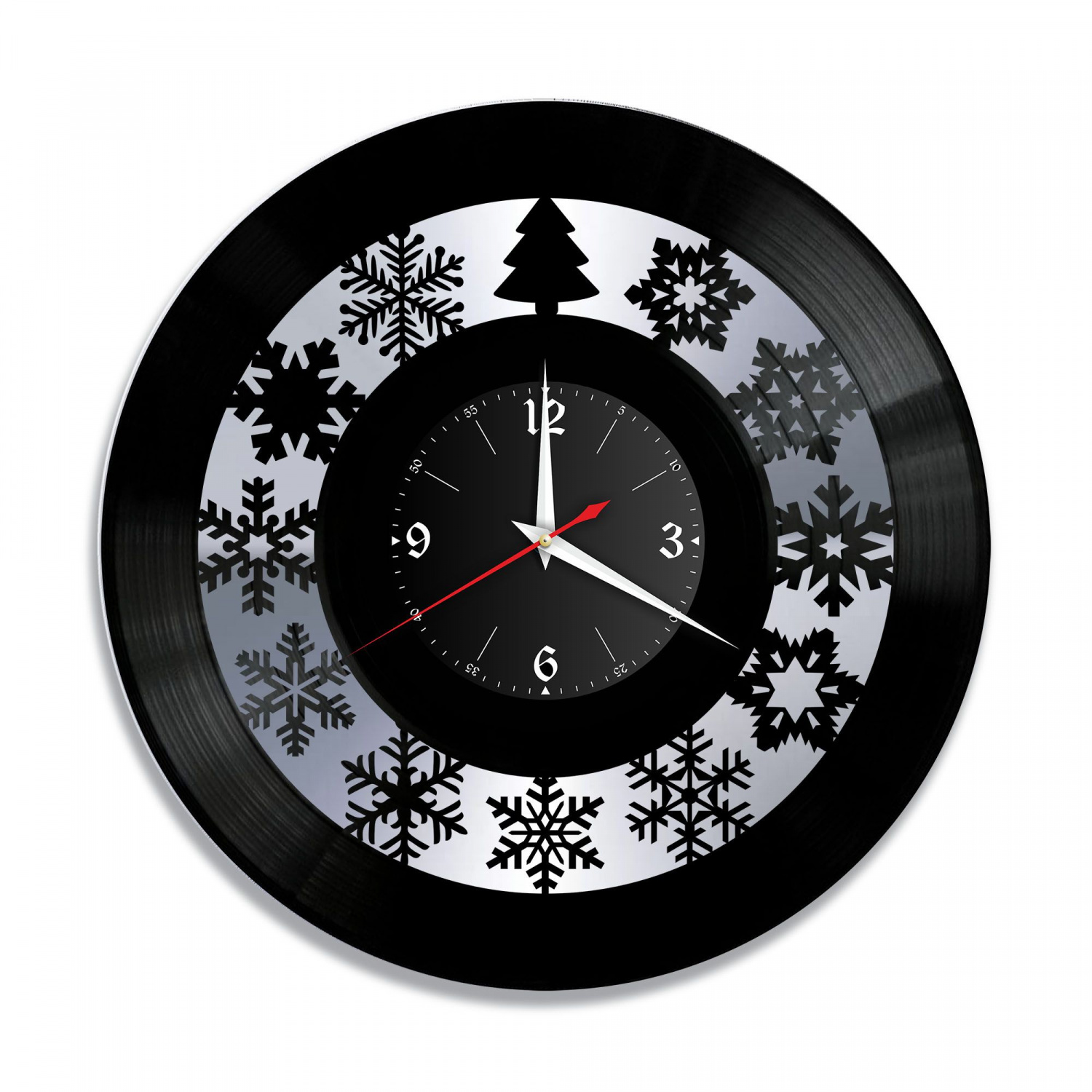 Часы настенные "Новый Год, серебро" из винила, №2 VC-10672-2