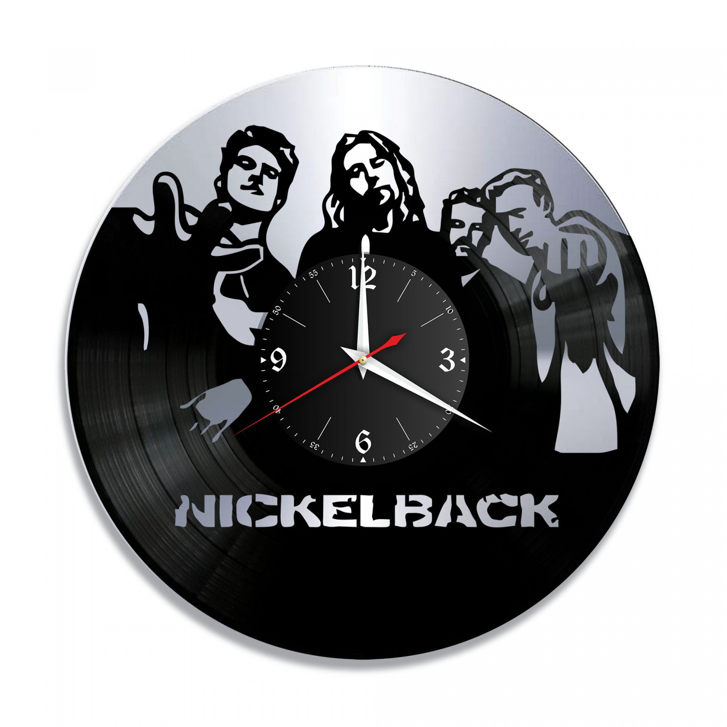 Часы настенные "группа Nickelback, серебро" из винила, №1 VC-10125-2