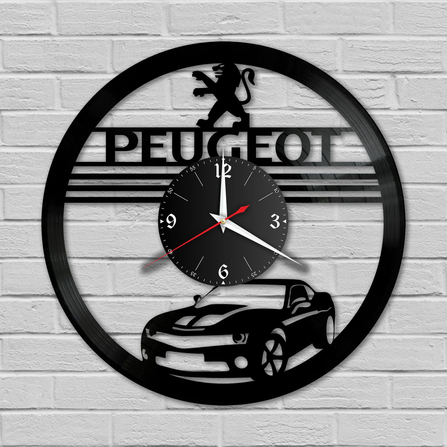 Часы настенные "Peugeot" из винила, №1 VC-10424