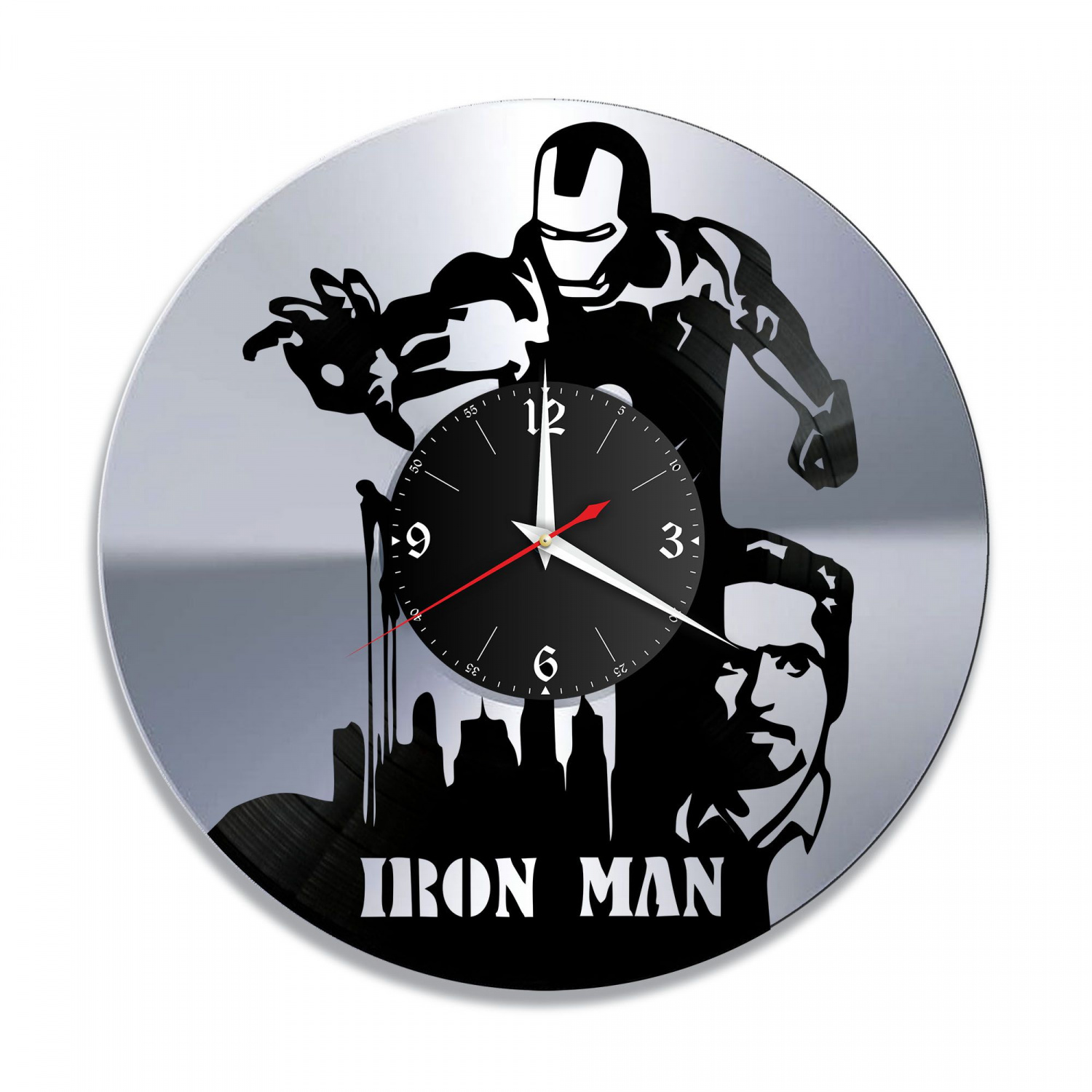 Часы настенные "группа Iron Man, серебро" из винила, №1 VC-10308-2