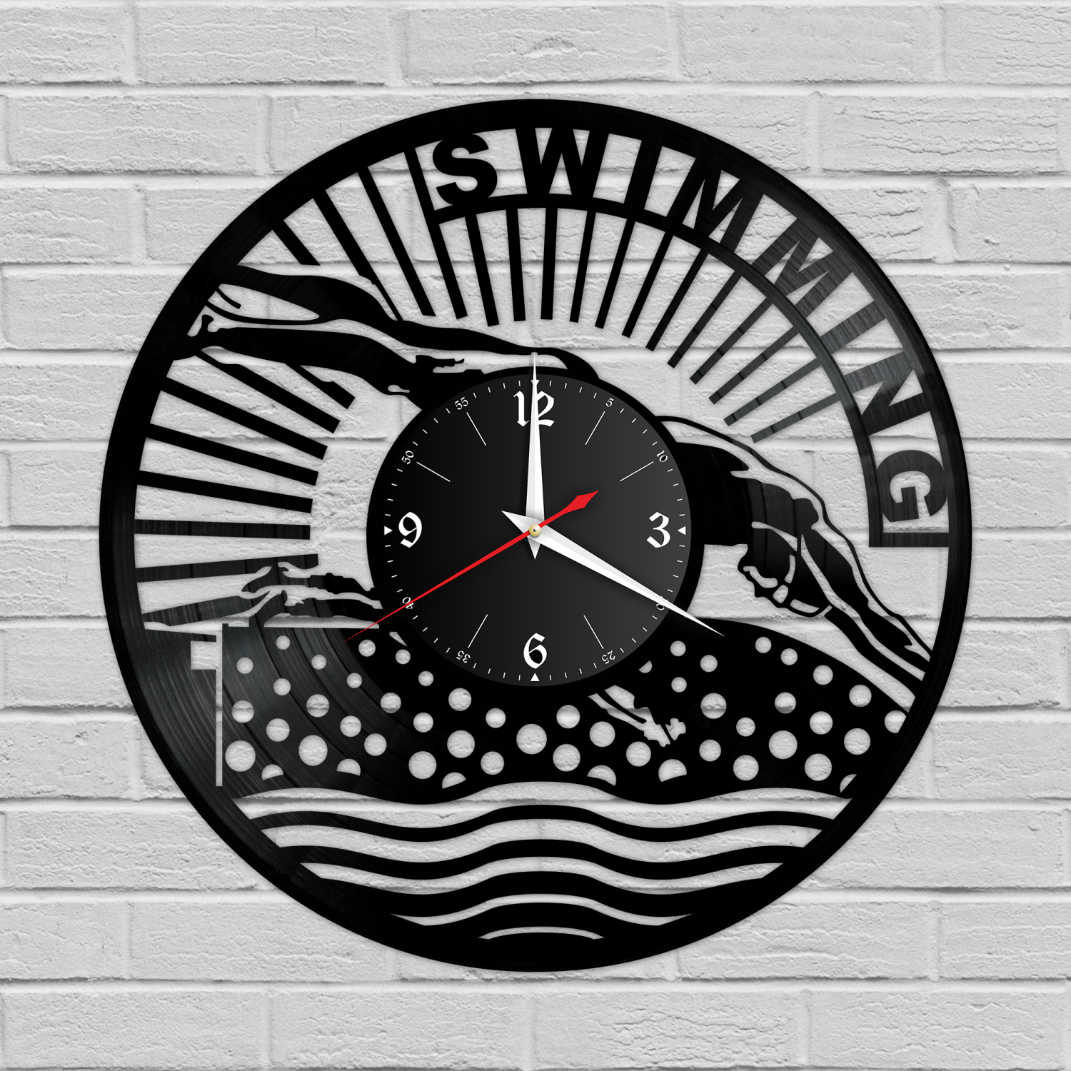 Часы настенные "Плавание" из винила, №R1 VC-12142