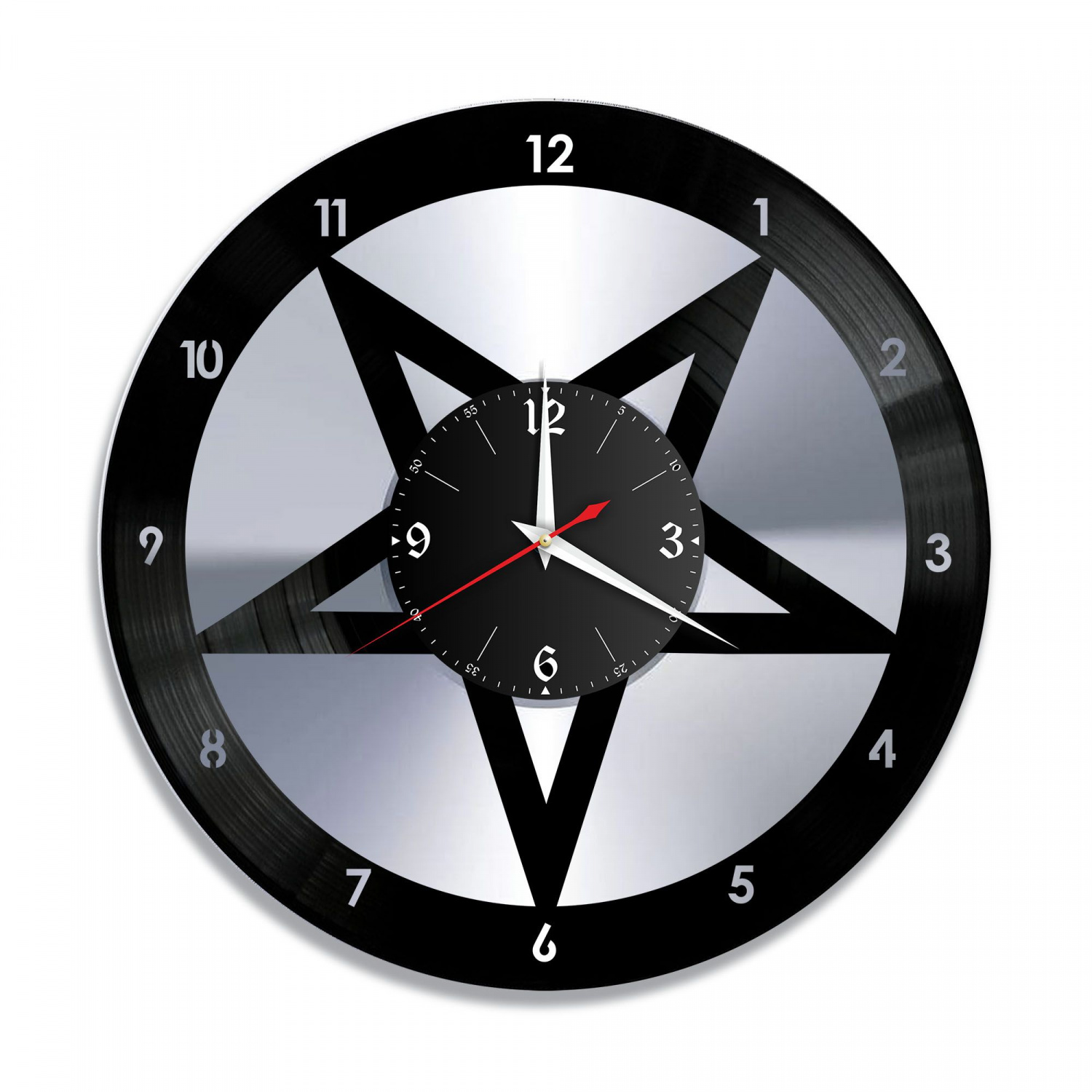 Часы настенные "Пентограмма, серебро" из винила, №2 VC-10764-2