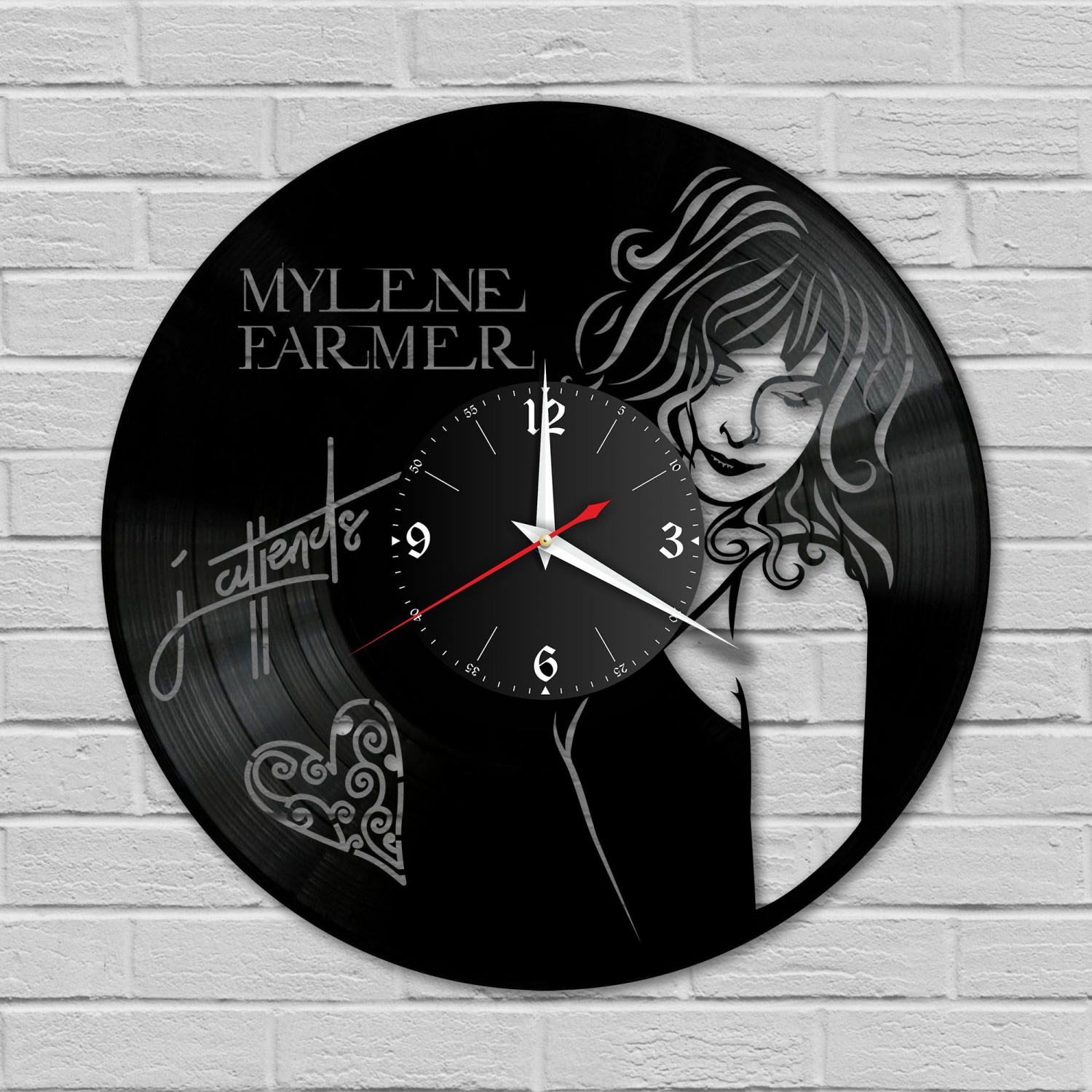Часы настенные "Mylene Farmer (Милен Фармер)" из винила, №3 VC-10224