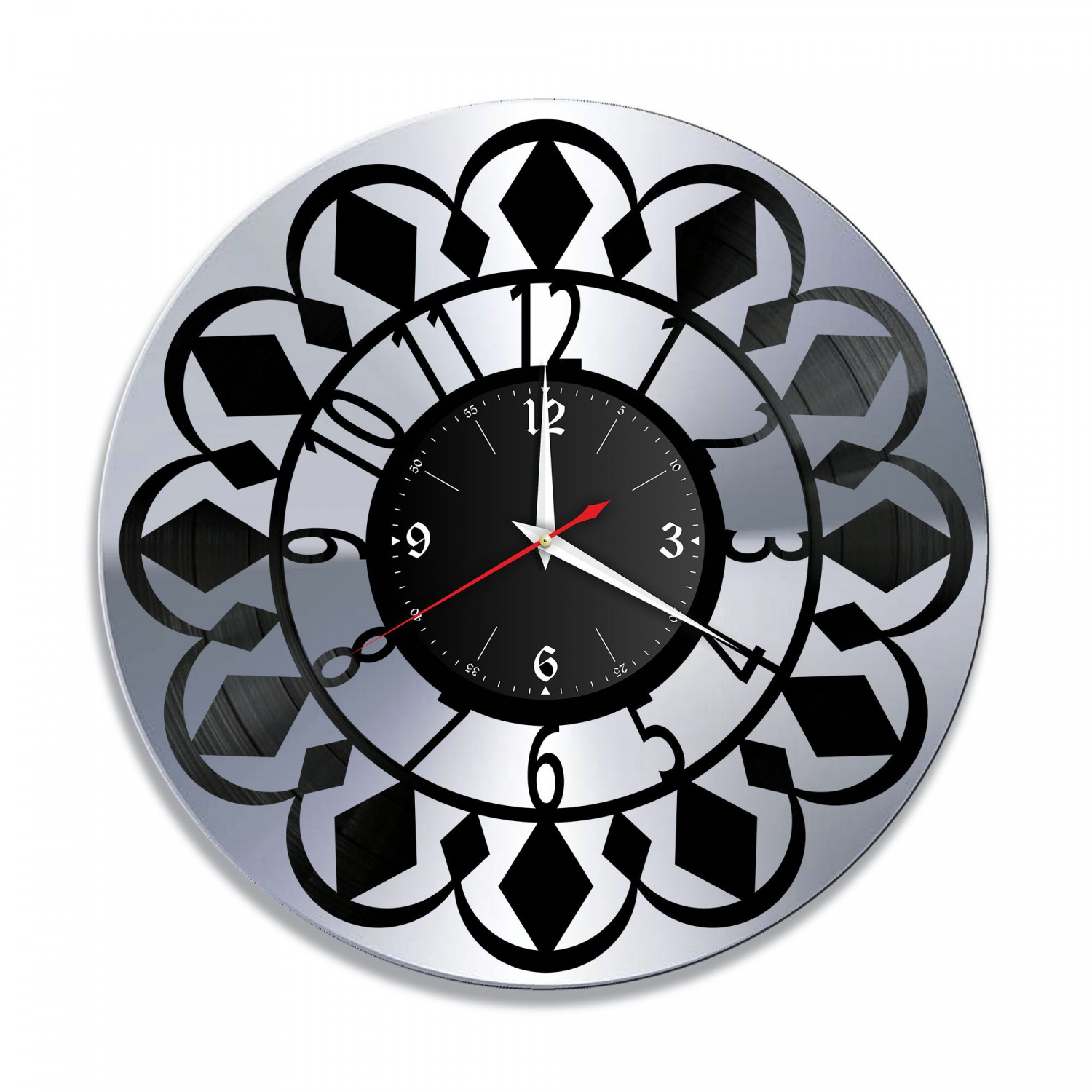 Часы настенные "Цифры, серебро" из винила, №23 VC-12058-2