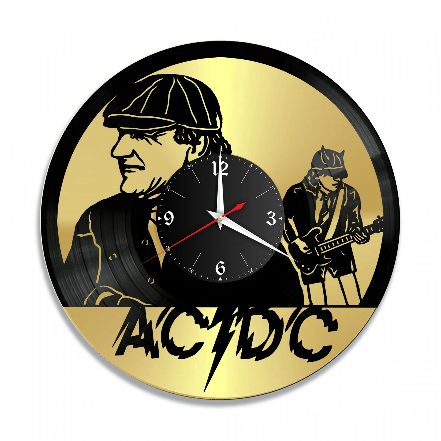 Часы настенные "группа AC DC, золото" из винила, №6 VC-10801-1