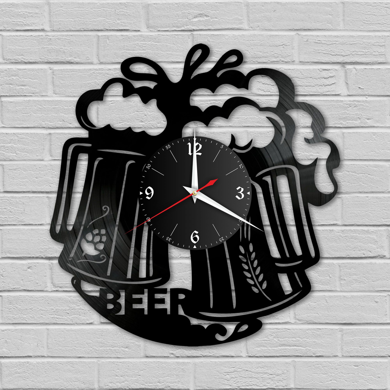 Часы настенные "Пиво" из винила, №1 VC-10613