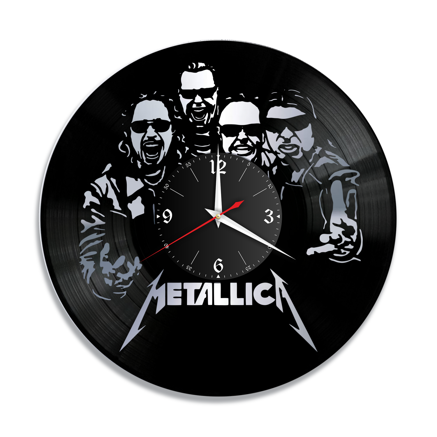Часы настенные "Metallica, серебро" из винила, №6 VC-12098-2
