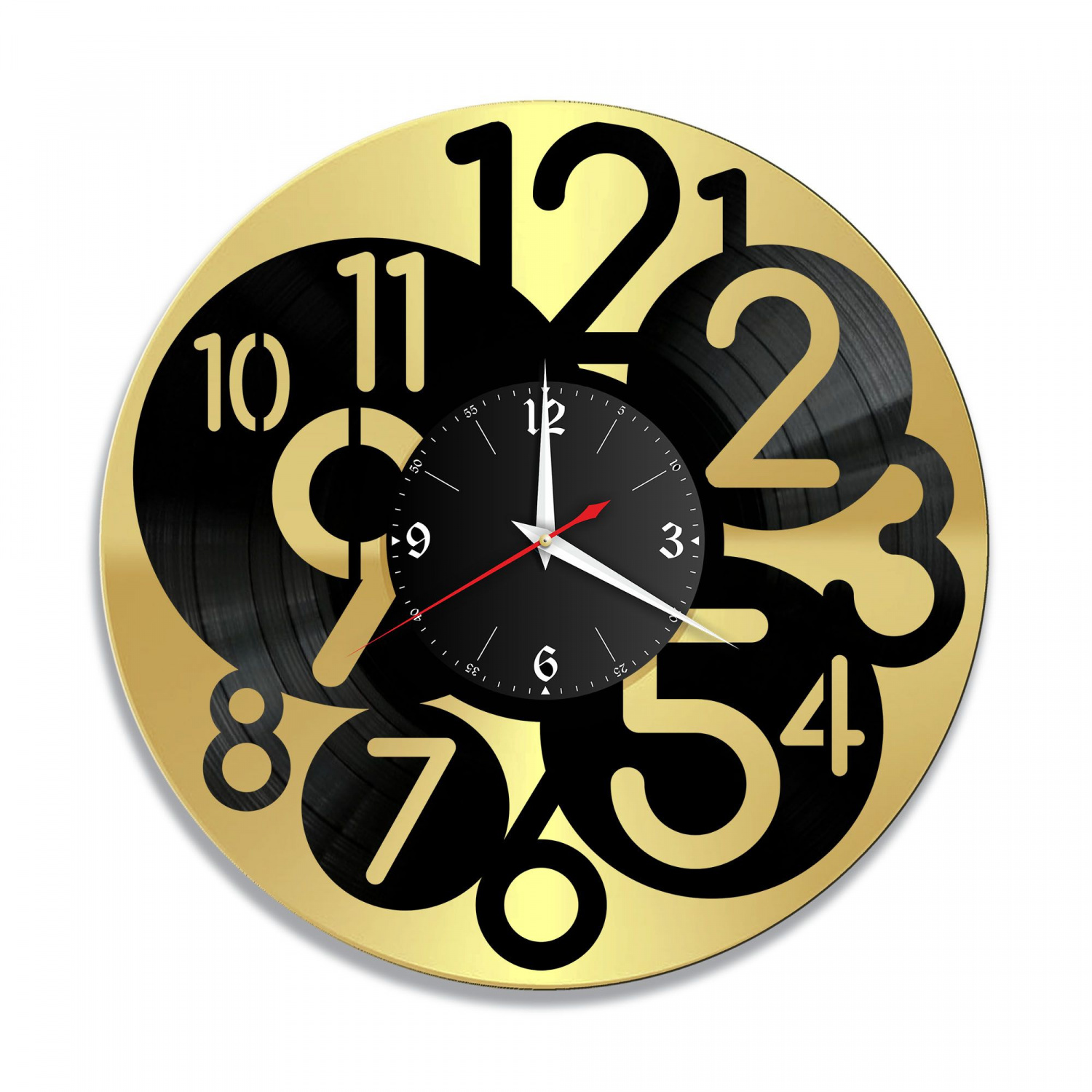 Часы настенные "Цифры, золото" из винила, №21 VC-12056-1