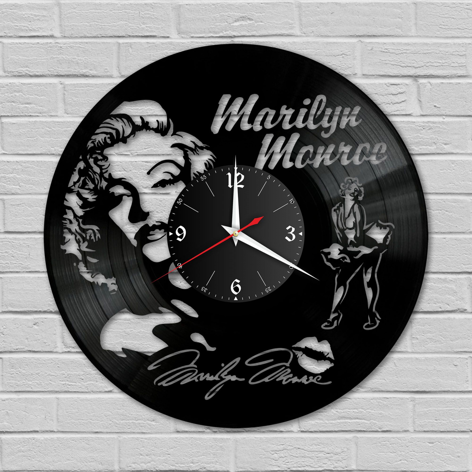 Часы настенные "Мэрилин Монро" из винила, №1 VC-10741
