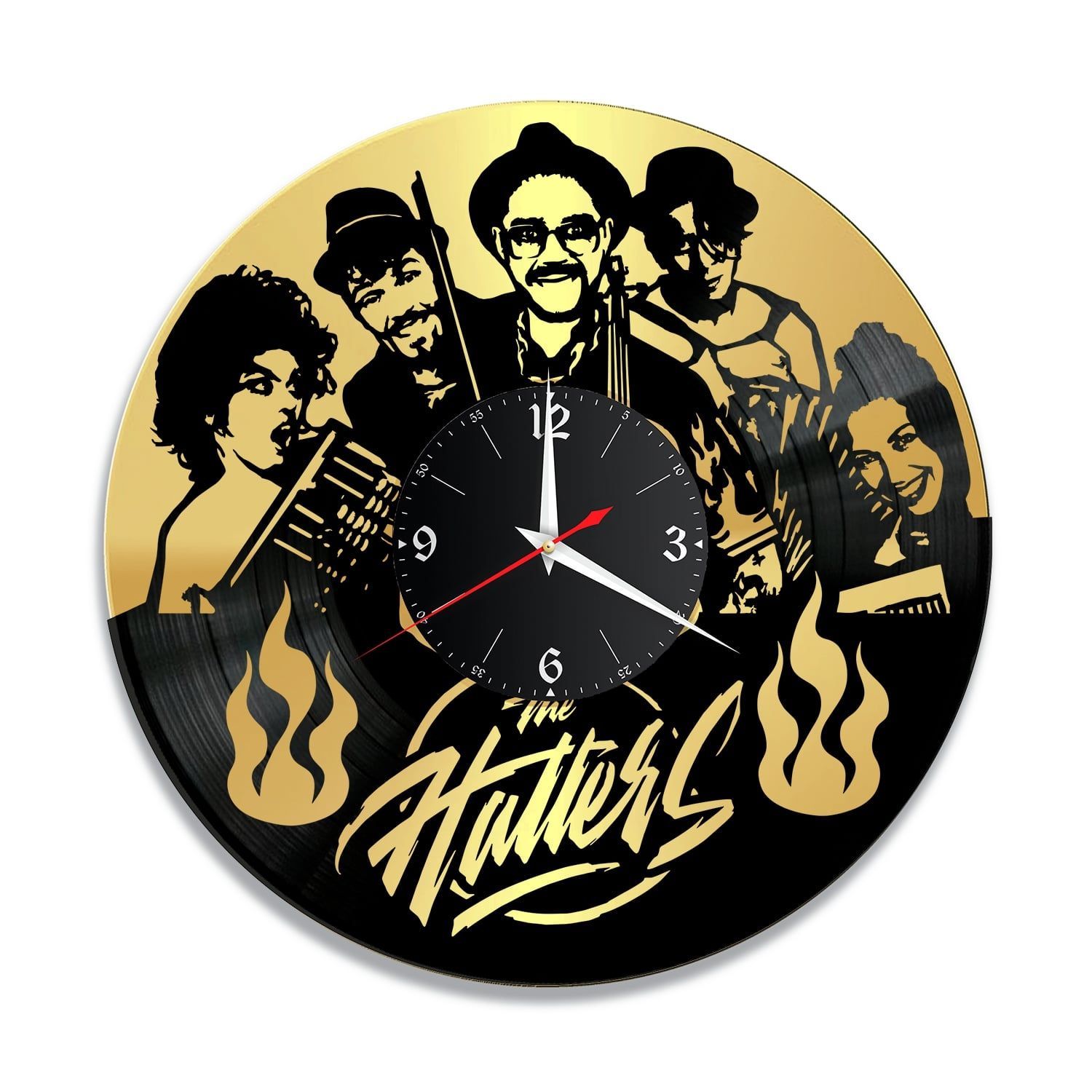 Часы настенные "Группа The Hatters, золото" из винила, №1 VC-14015-1