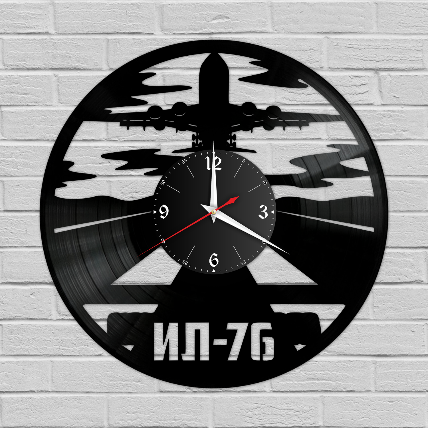 Часы настенные "Самолет ИЛ-76" из винила, №1 VC-12151