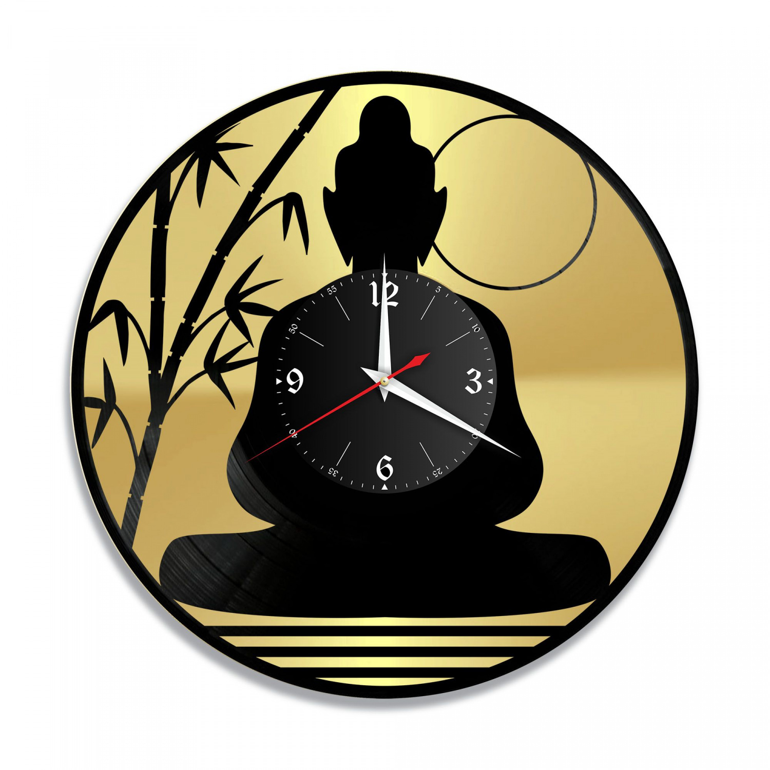 Часы настенные "Будда, золото" из винила, №1 VC-10757-1